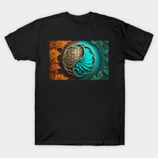 Ying Yang-Flower of life-Harmony T-Shirt